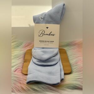 Bombas Light Blue Calf Socks x large